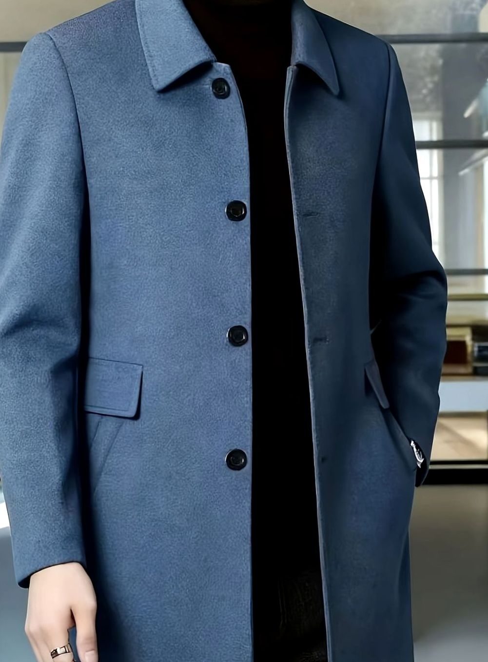 BRIAN™ | Single-Breasted Wool Overcoat with Classic Collar