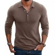 BRIAN™ | Slim-Fit Satin-Finish Long-Sleeve Polo Shirt