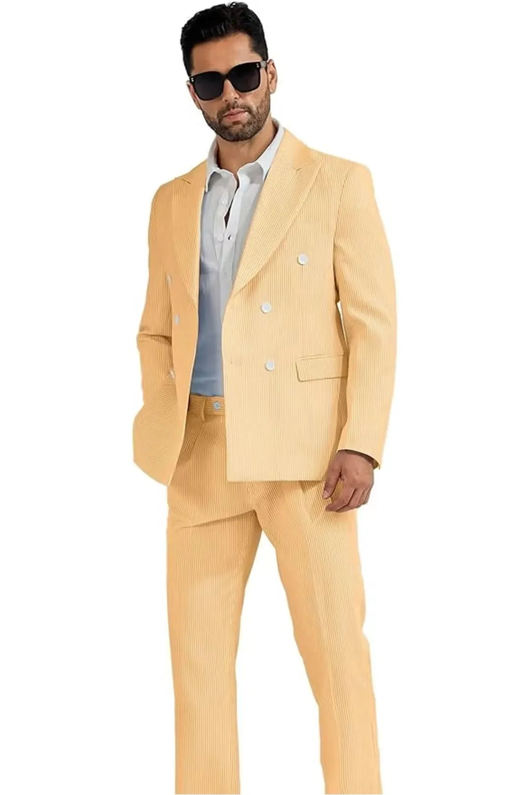 BRIAN™ | Men's Double-Breasted Seersucker 2-Piece Suit