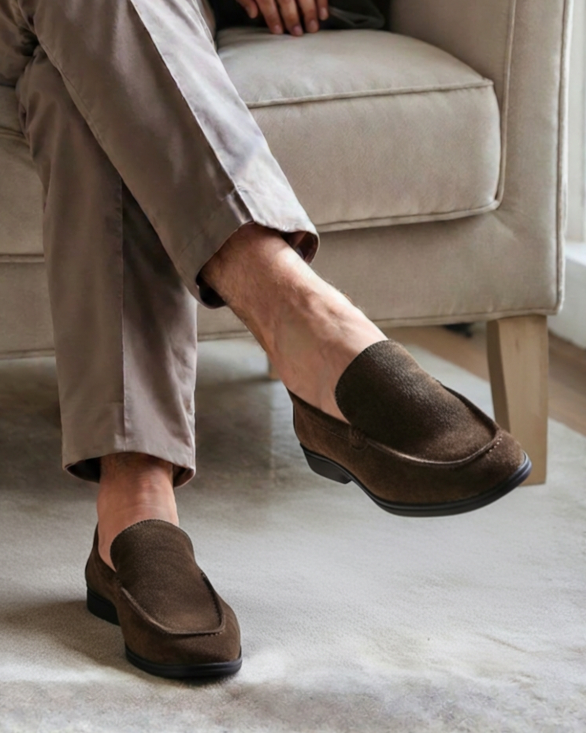 BRIAN™ | Premium Suede Loafers with Black Sole