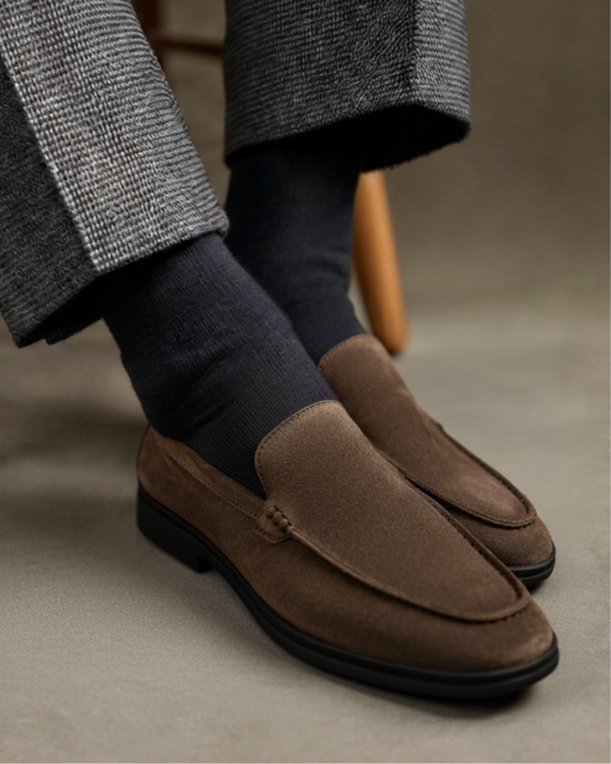 BRIAN™ | Premium Suede Loafers with Black Sole