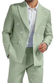 BRIAN™ | Men's Double-Breasted Seersucker 2-Piece Suit