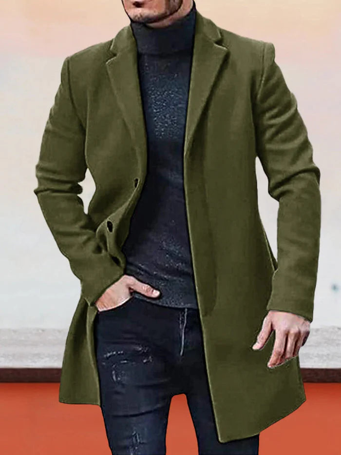 BRIAN™ | Men’s Classic Single-Breasted Solid-Color Buckle Jacket