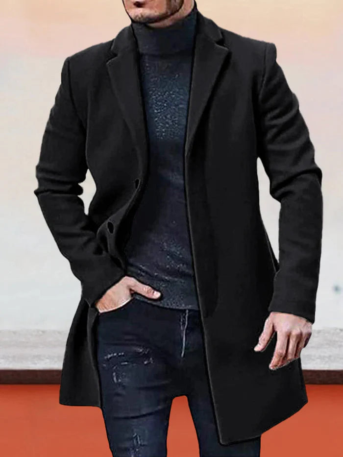 BRIAN™ | Men’s Classic Single-Breasted Solid-Color Buckle Jacket
