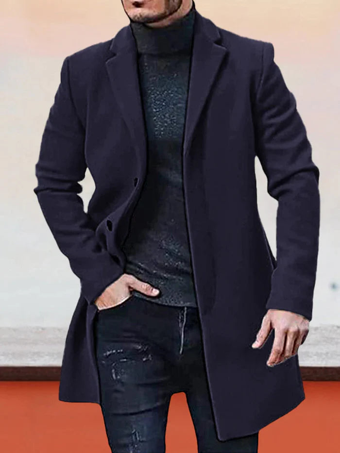 BRIAN™ | Men’s Classic Single-Breasted Solid-Color Buckle Jacket