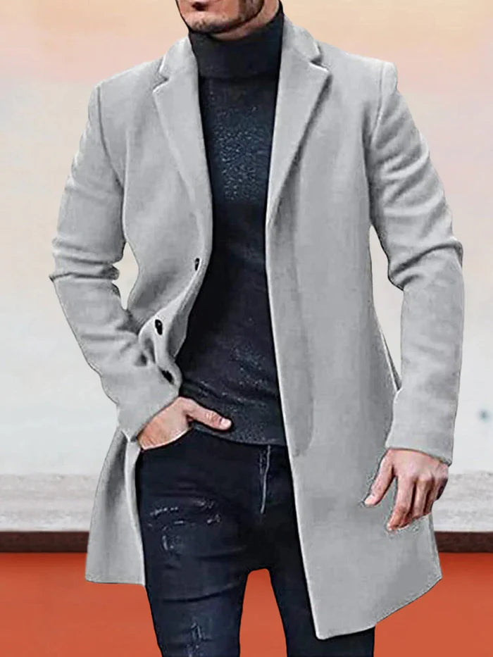 BRIAN™ | Men’s Classic Single-Breasted Solid-Color Buckle Jacket