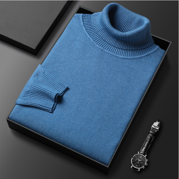 Men's Solid-Color Premium Turtleneck Sweater