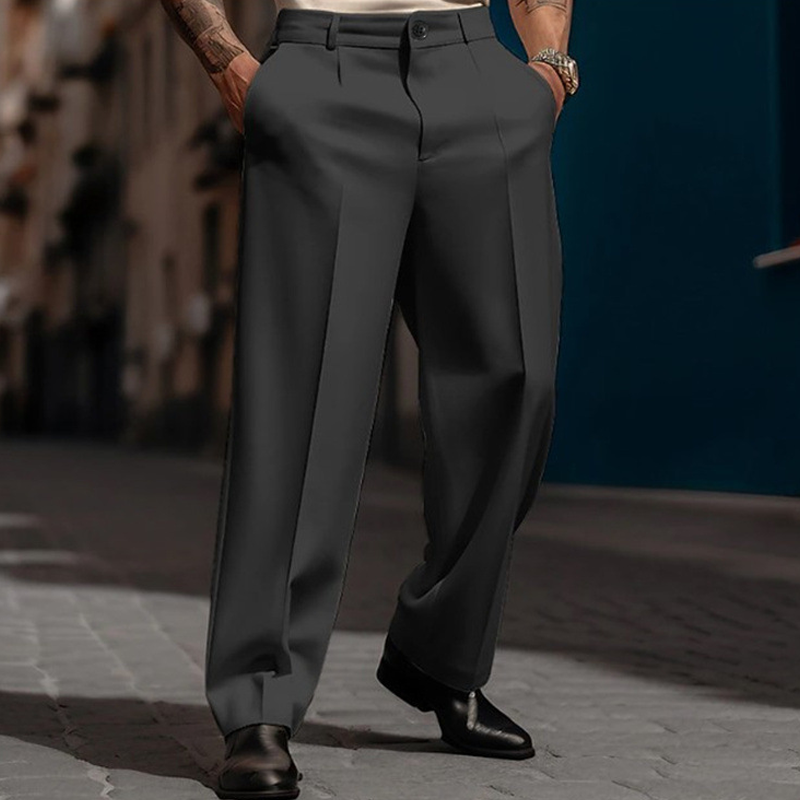 BRIAN™ | Front-Pleated Wide-Leg Trousers