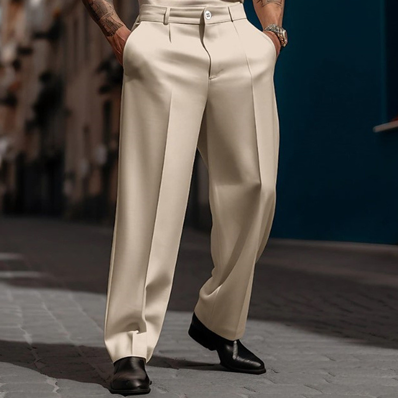 BRIAN™ | Front-Pleated Wide-Leg Trousers