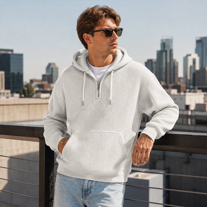 BRIAN™ | Men's Knit Quarter-Zip Hoodie Sweatshirt