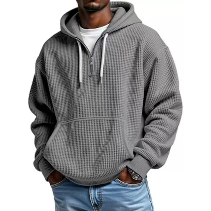 BRIAN™ | Men's Knit Quarter-Zip Hoodie Sweatshirt