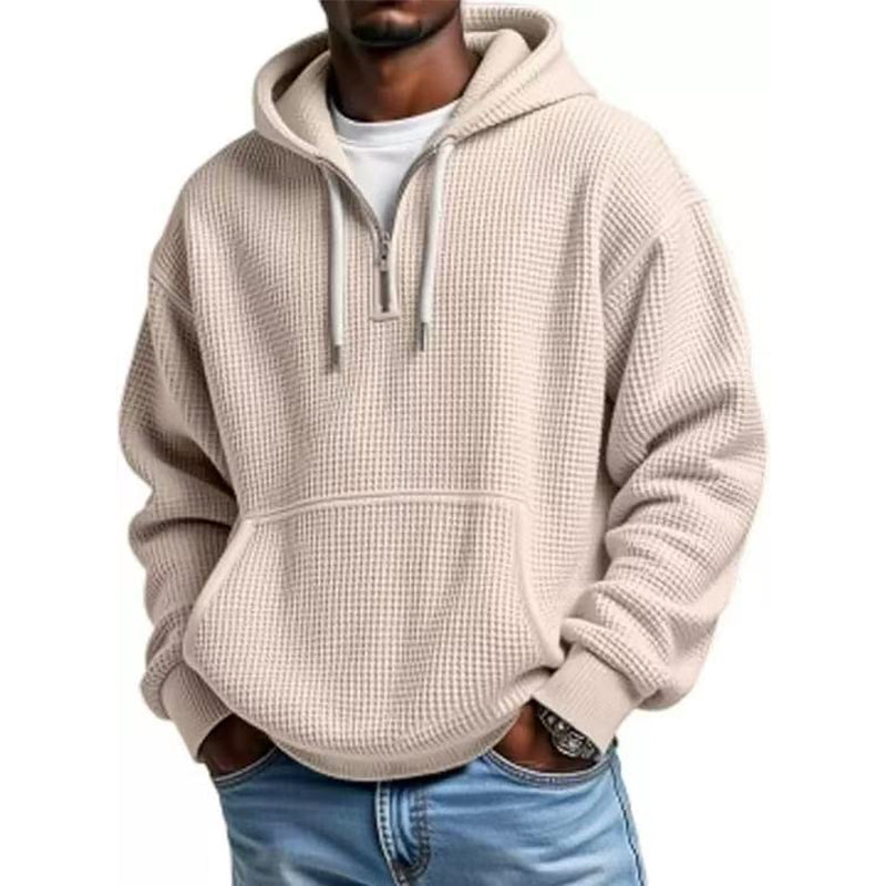 BRIAN™ | Men's Knit Quarter-Zip Hoodie Sweatshirt