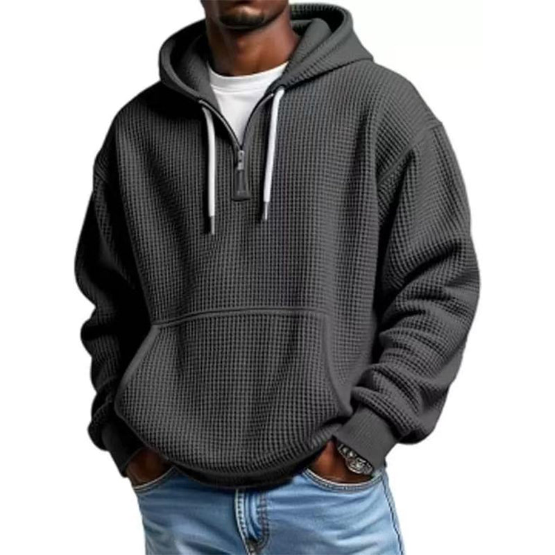 BRIAN™ | Men's Knit Quarter-Zip Hoodie Sweatshirt