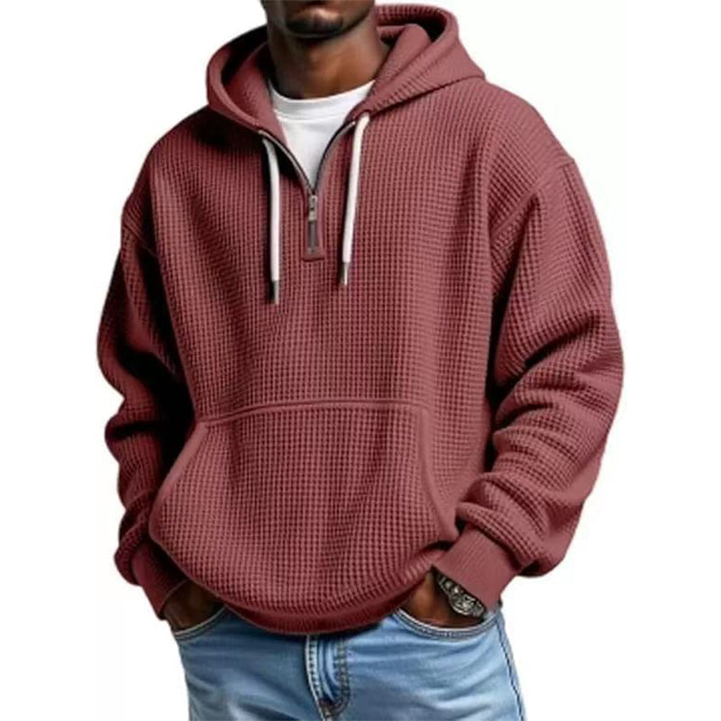 BRIAN™ | Men's Knit Quarter-Zip Hoodie Sweatshirt