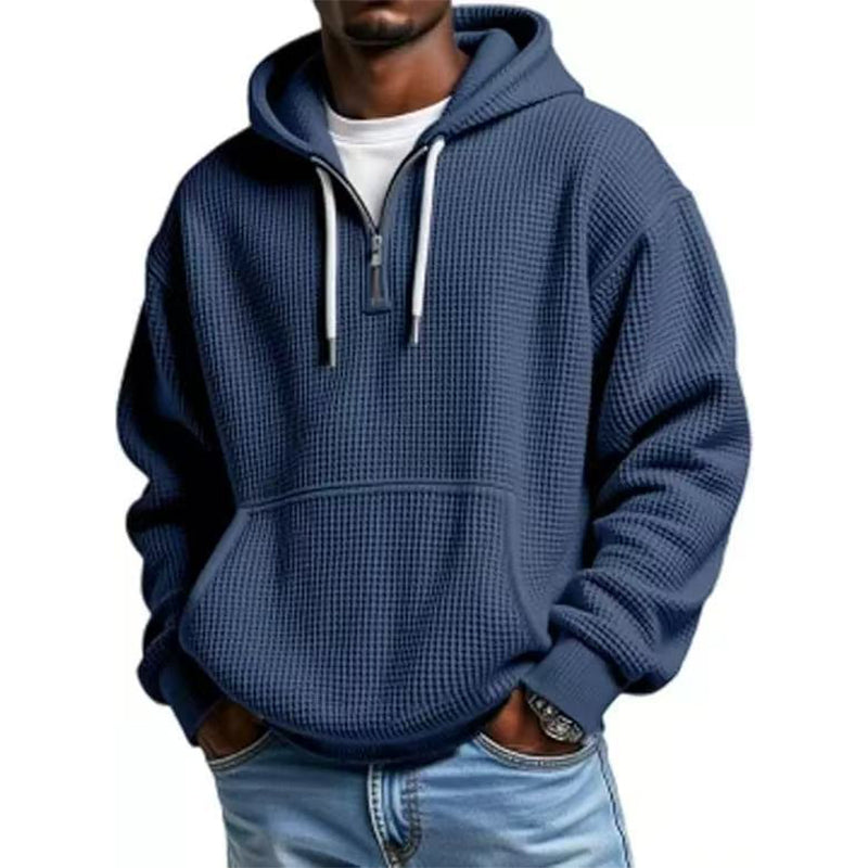 BRIAN™ | Men's Knit Quarter-Zip Hoodie Sweatshirt