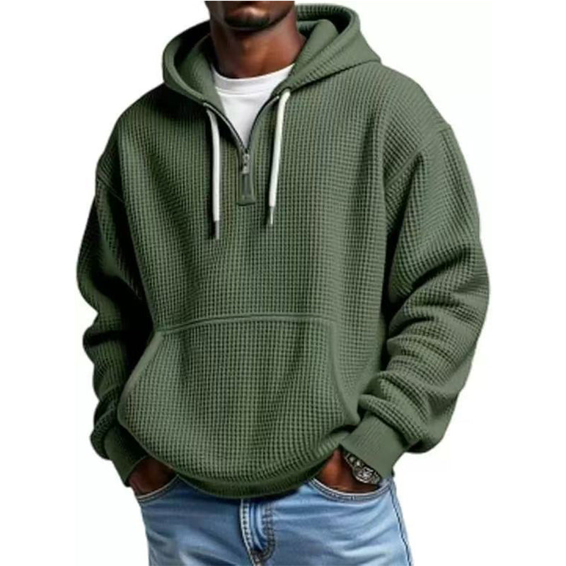 BRIAN™ | Men's Knit Quarter-Zip Hoodie Sweatshirt
