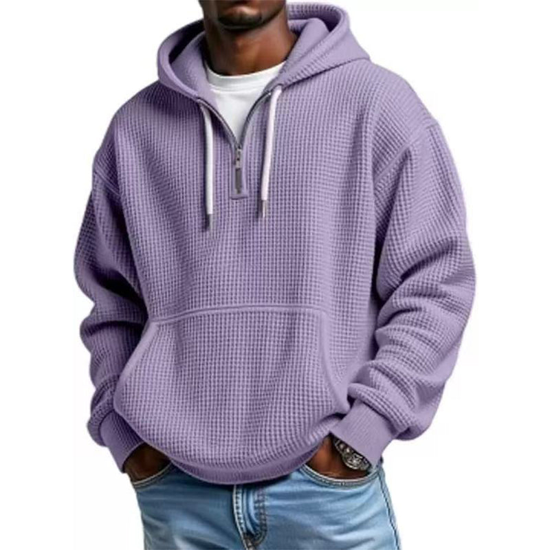 BRIAN™ | Men's Knit Quarter-Zip Hoodie Sweatshirt