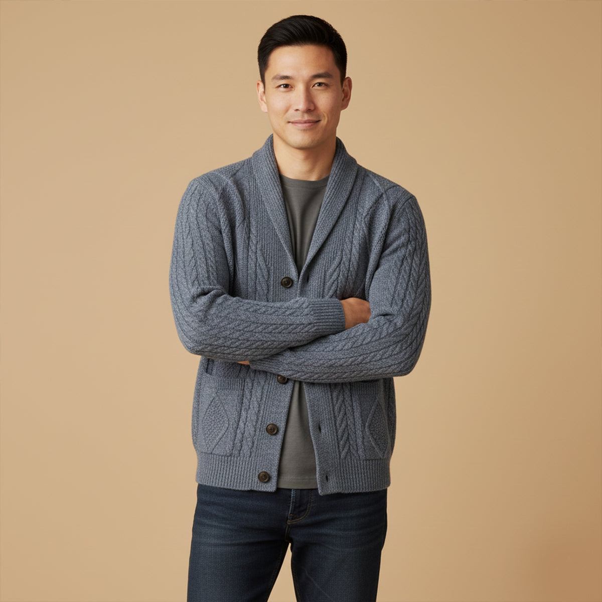BRAIN™ | Button-Front Cardigan