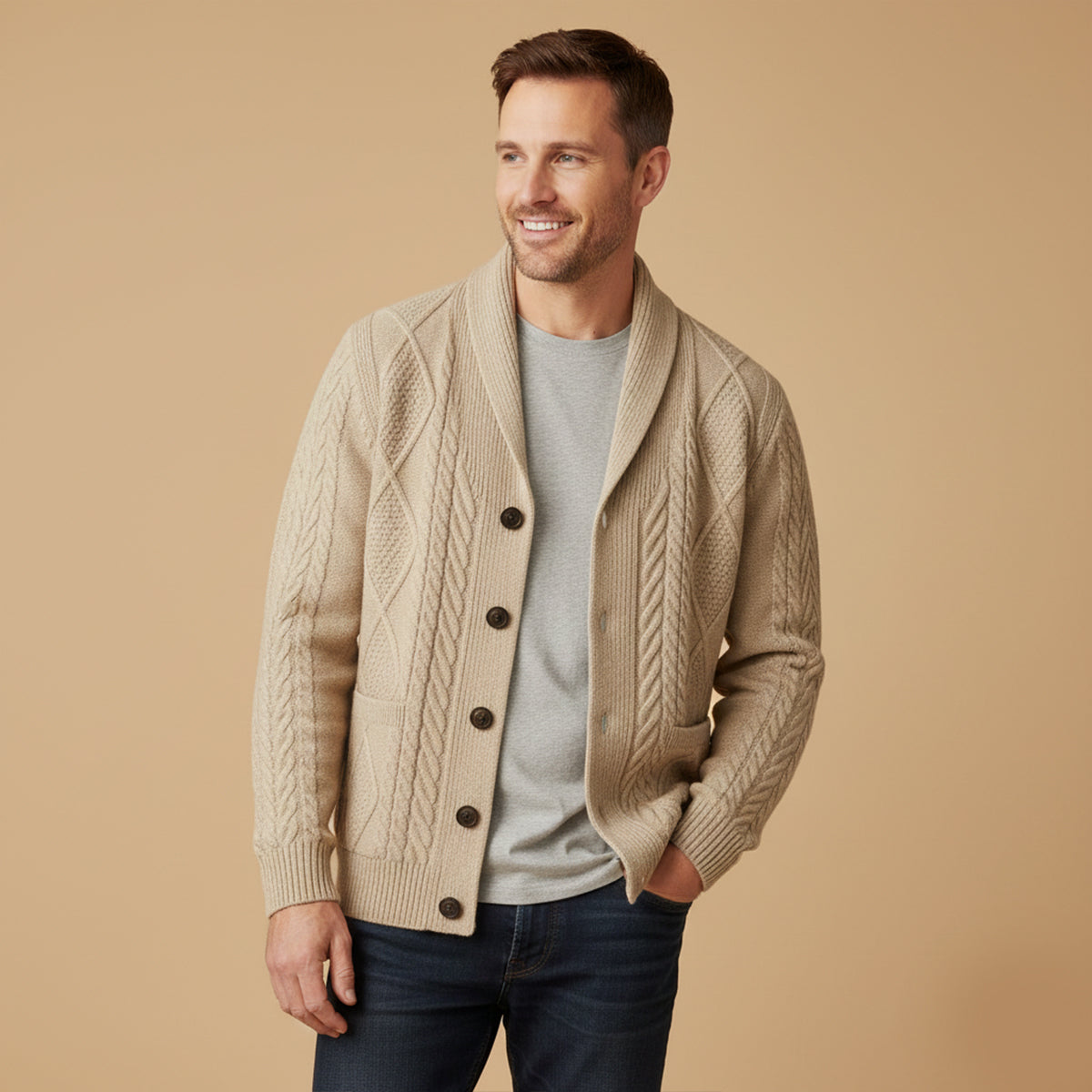 BRAIN™ | Button-Front Cardigan