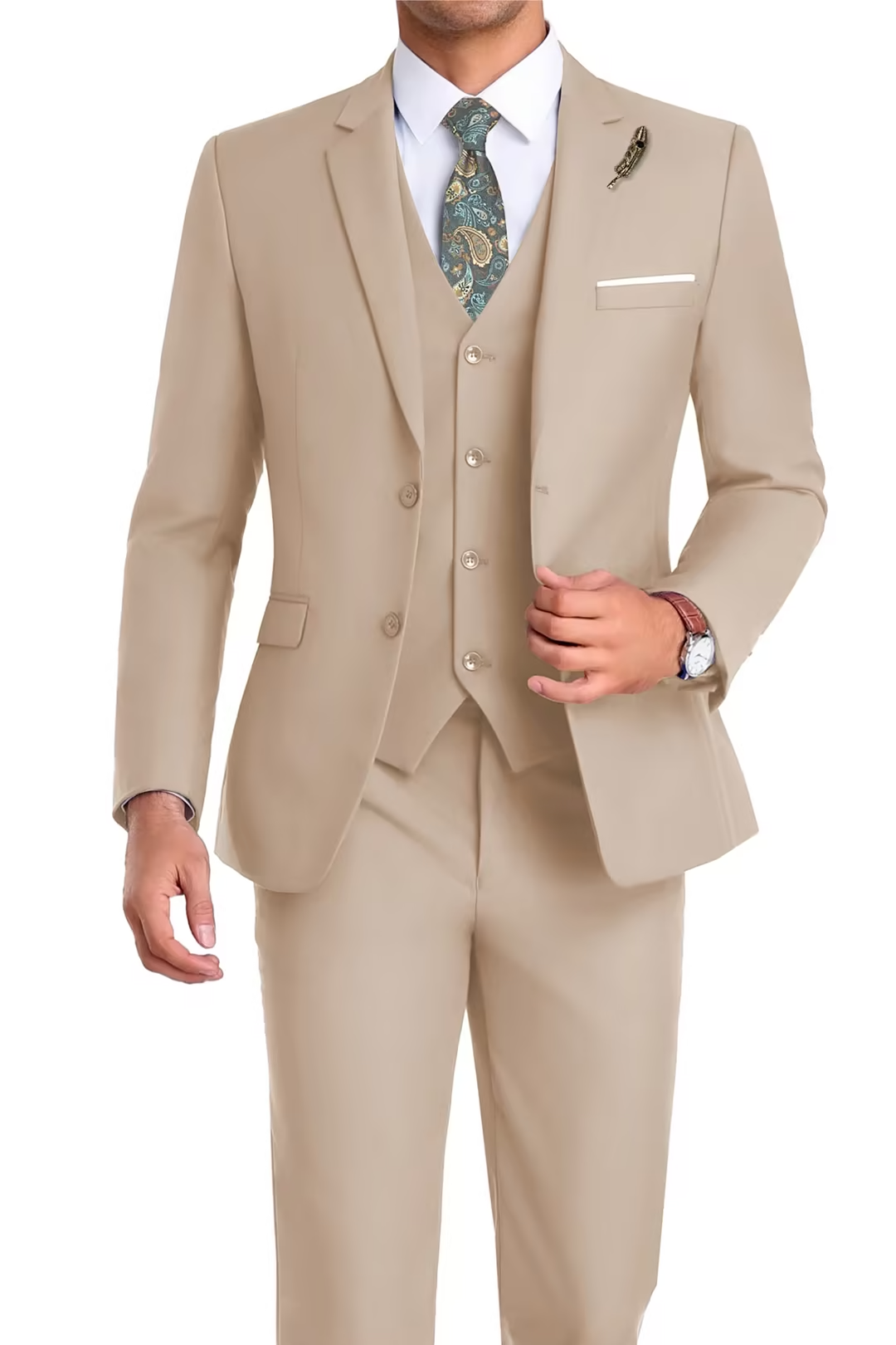 Men's Business Prom Tuxedo, 2-Button, 3-Piece Suit