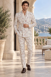 BRIAN™ | Ivory Floral Double-Breasted 2-Piece Suit