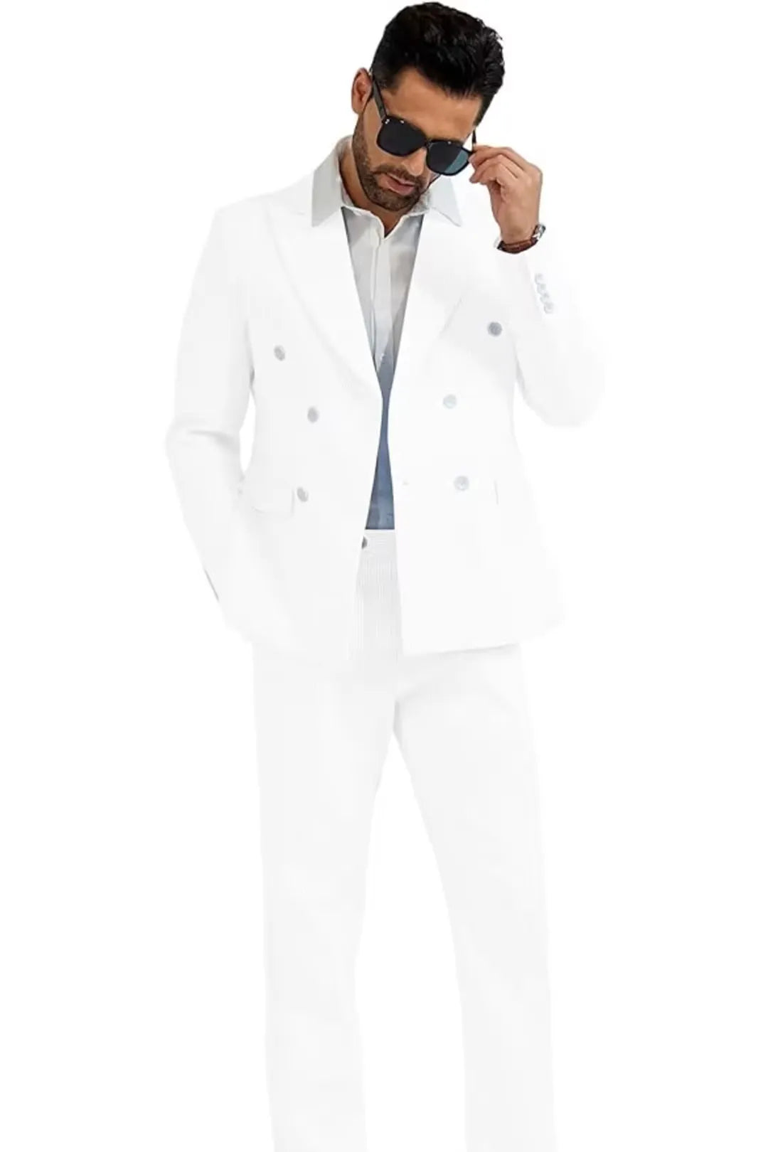 BRIAN™ | Men's Double-Breasted Seersucker 2-Piece Suit